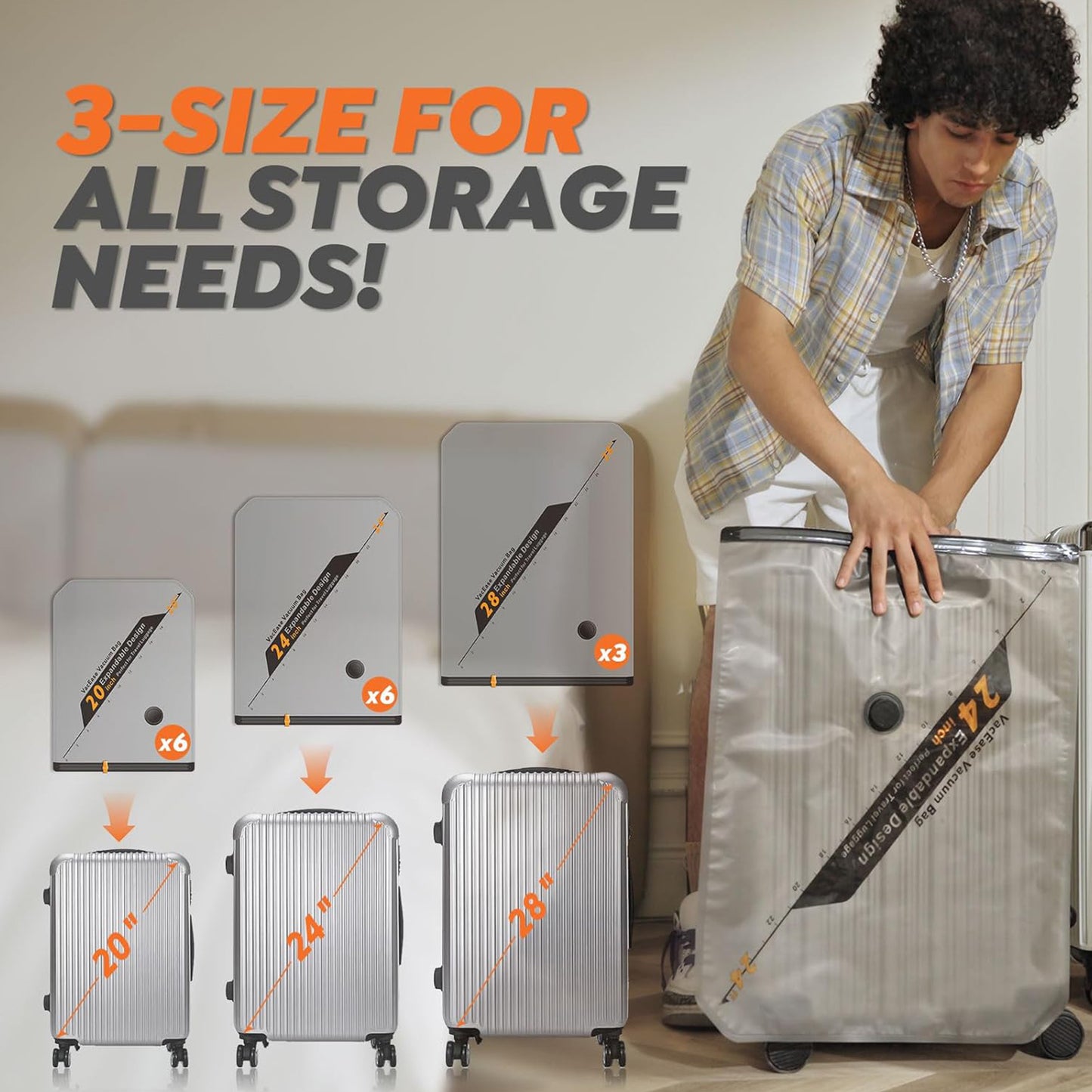 Rechargeable Wireless Pump Travel Storage Bags Set