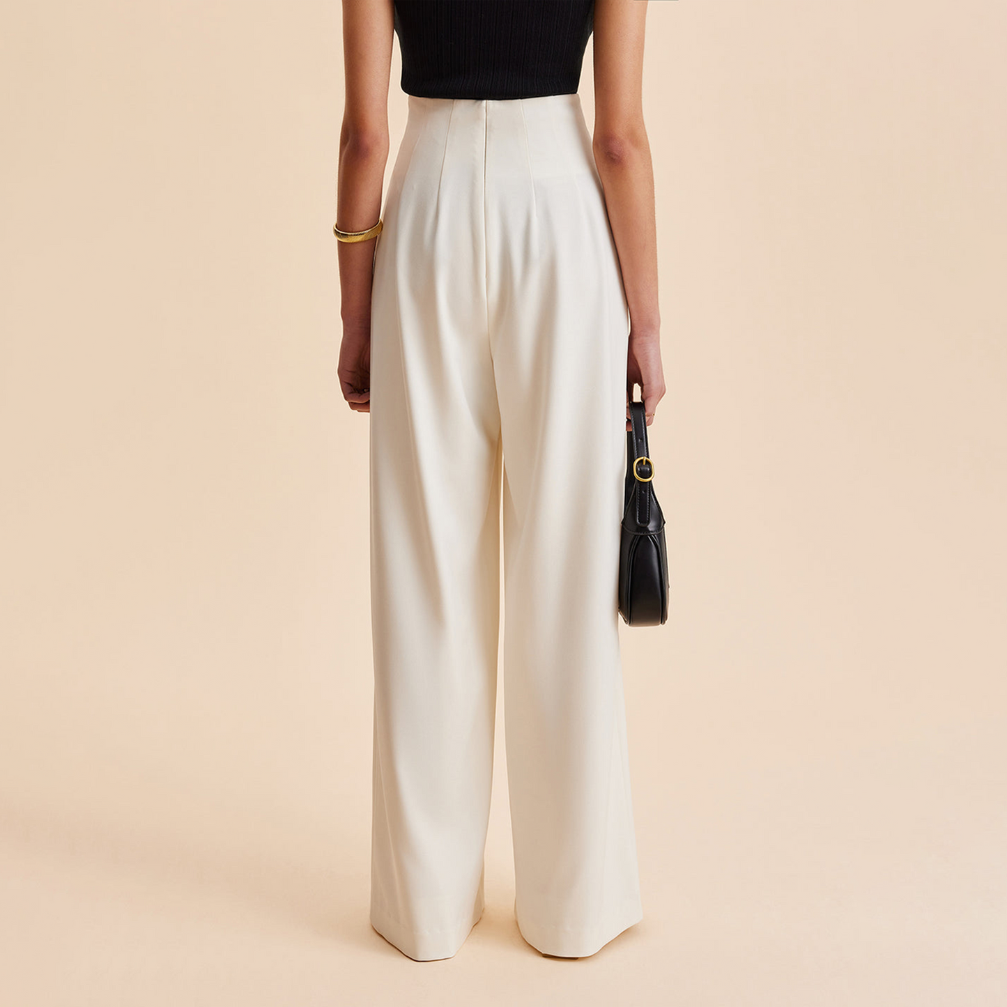 Embellished High-Waist Wide-Leg Pants