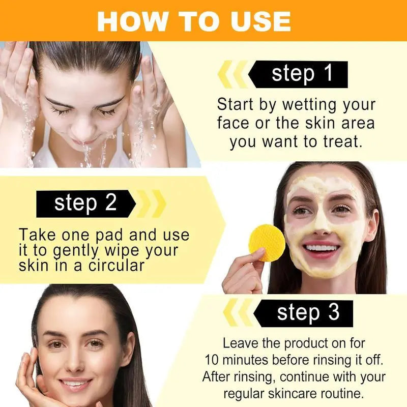 💸 SAVE BIG 💸  Natural Turmeric & Kojic Acid Exfoliating Cleansing Pads for Dark Spots | 40 Pads 🧼