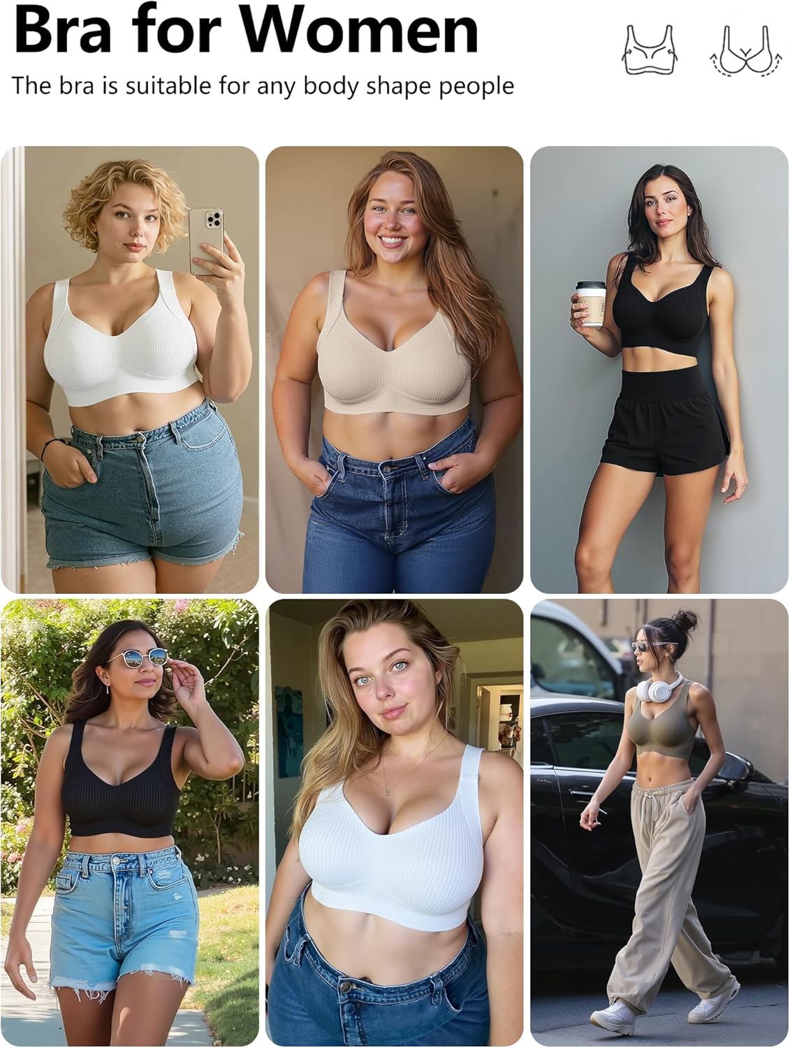 Everyday Bra Comfortable Wireless Padded Bras