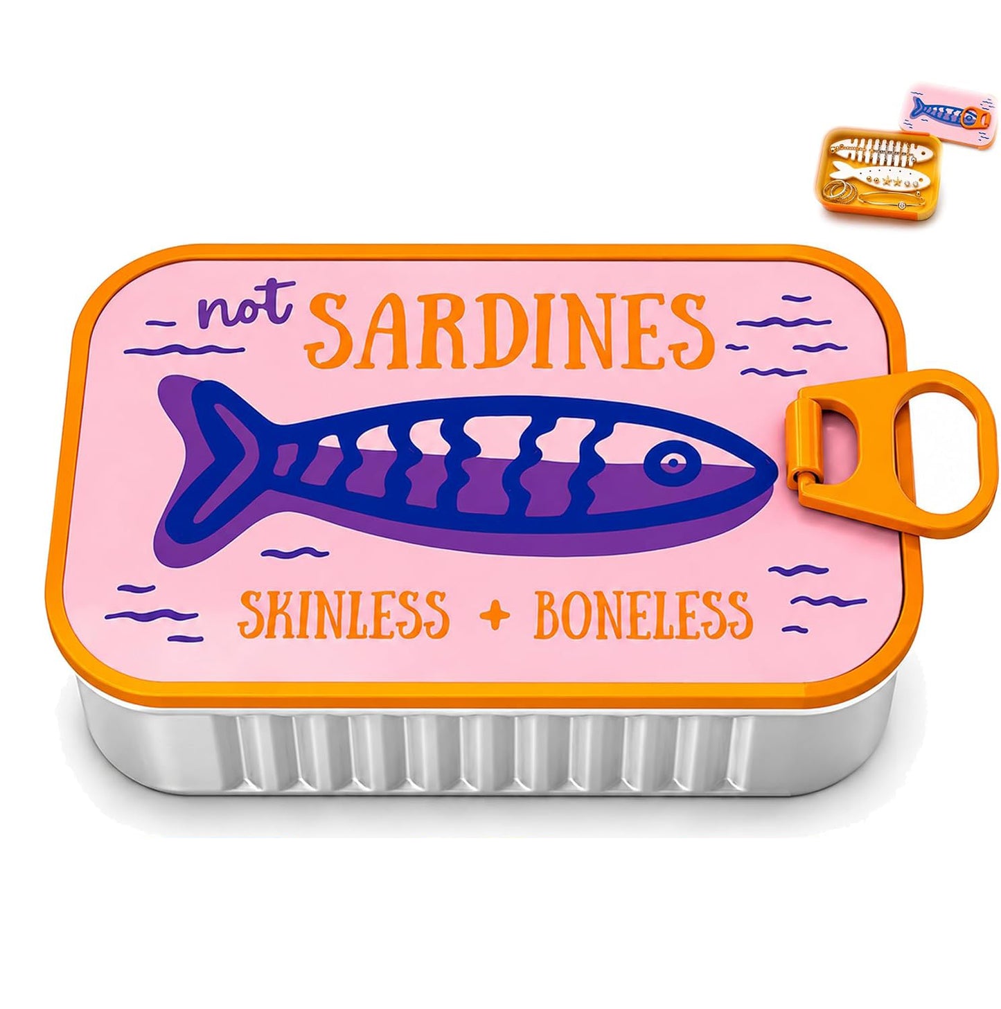 Sardine Tin Travel Jewelry Case