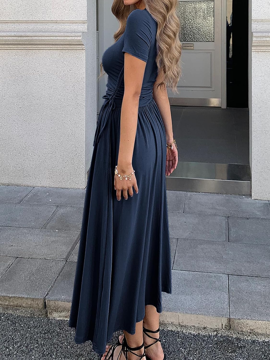 Women's Short Sleeve Maxi Dress Bodycon Long