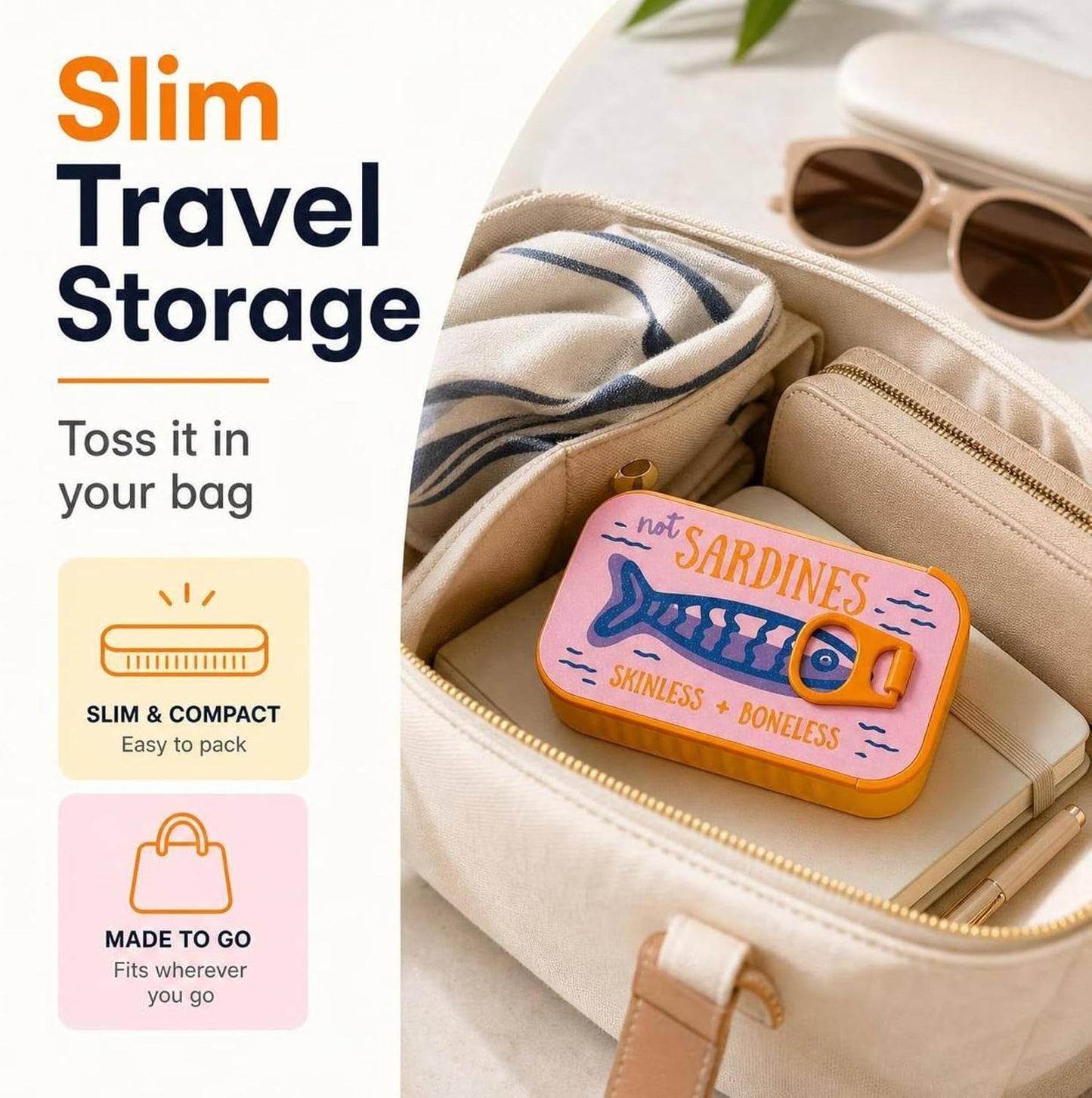 Sardine Tin Travel Jewelry Case