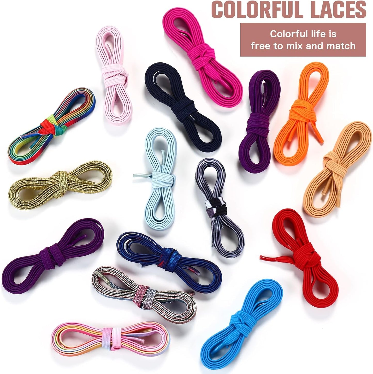 Elastic No-Tie Shoelaces with Lock – Easy On & Off for Kids & Adults