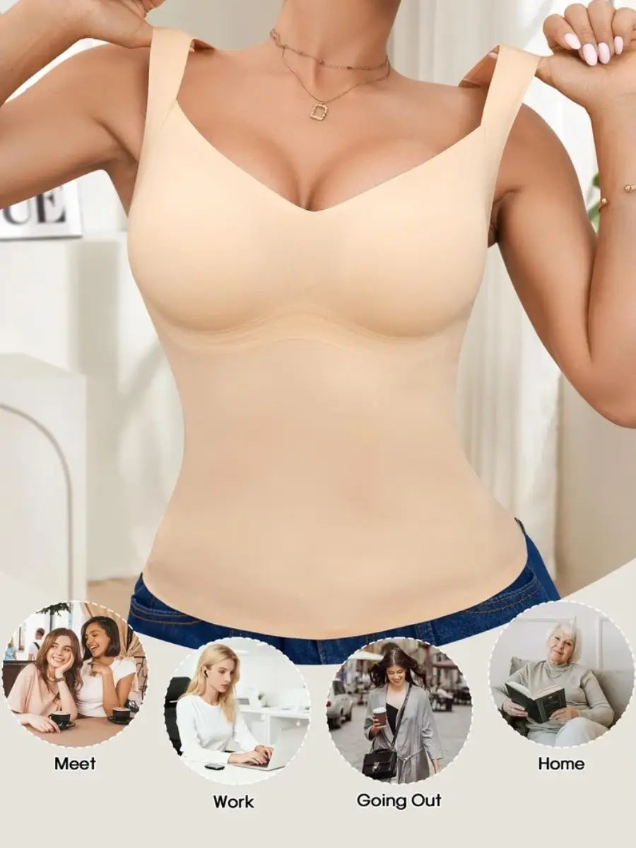 Seamless Shaping Tank Top with Molded Cups for Everyday Layering