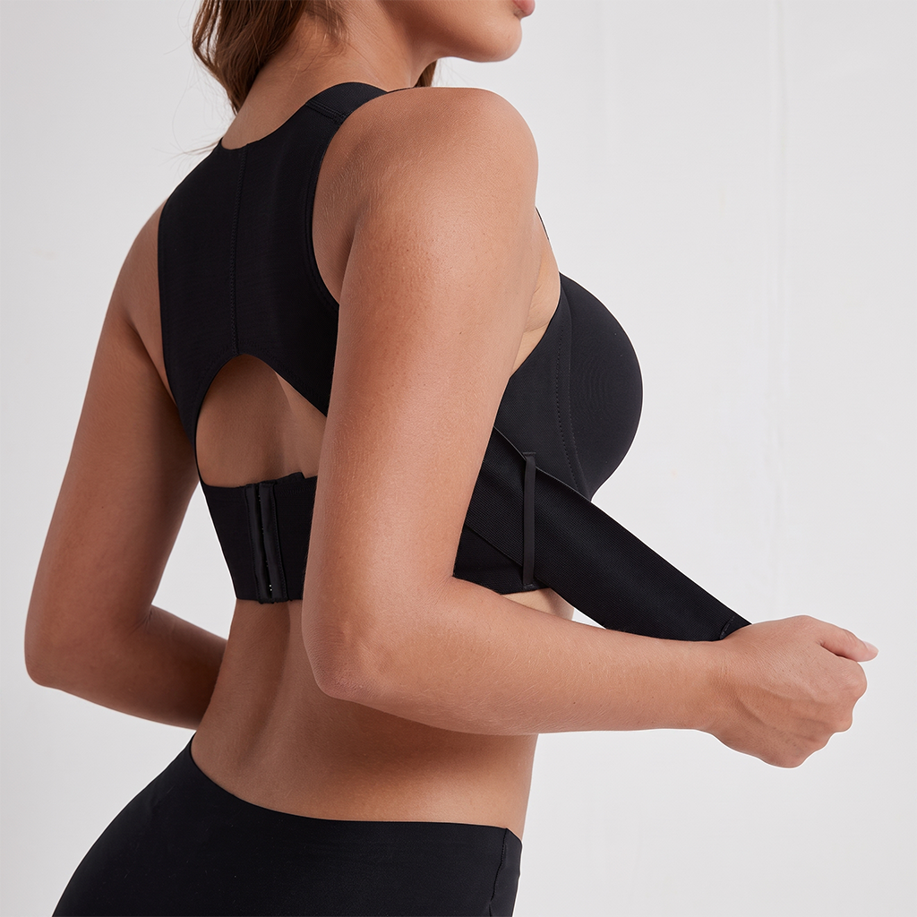 Front-Closure Cross-Back Wireless Support Bra