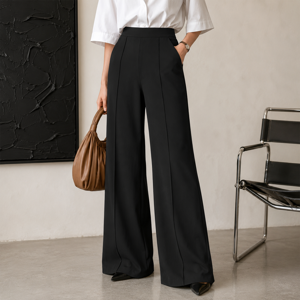 High Waist Straight Leg Casual Dress Pants