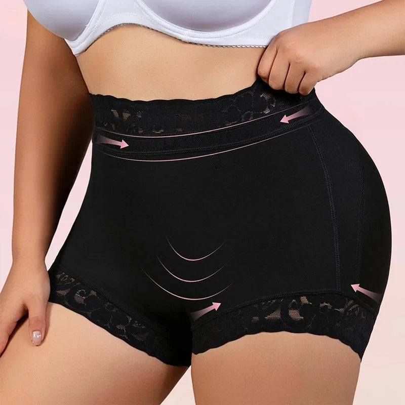 High-Waist Lace Butt-Lift Shapewear Shorts