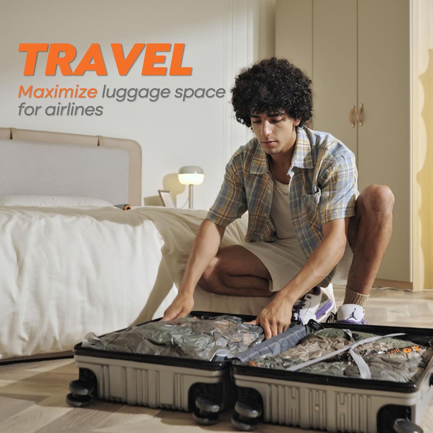 Rechargeable Wireless Pump Travel Storage Bags Set