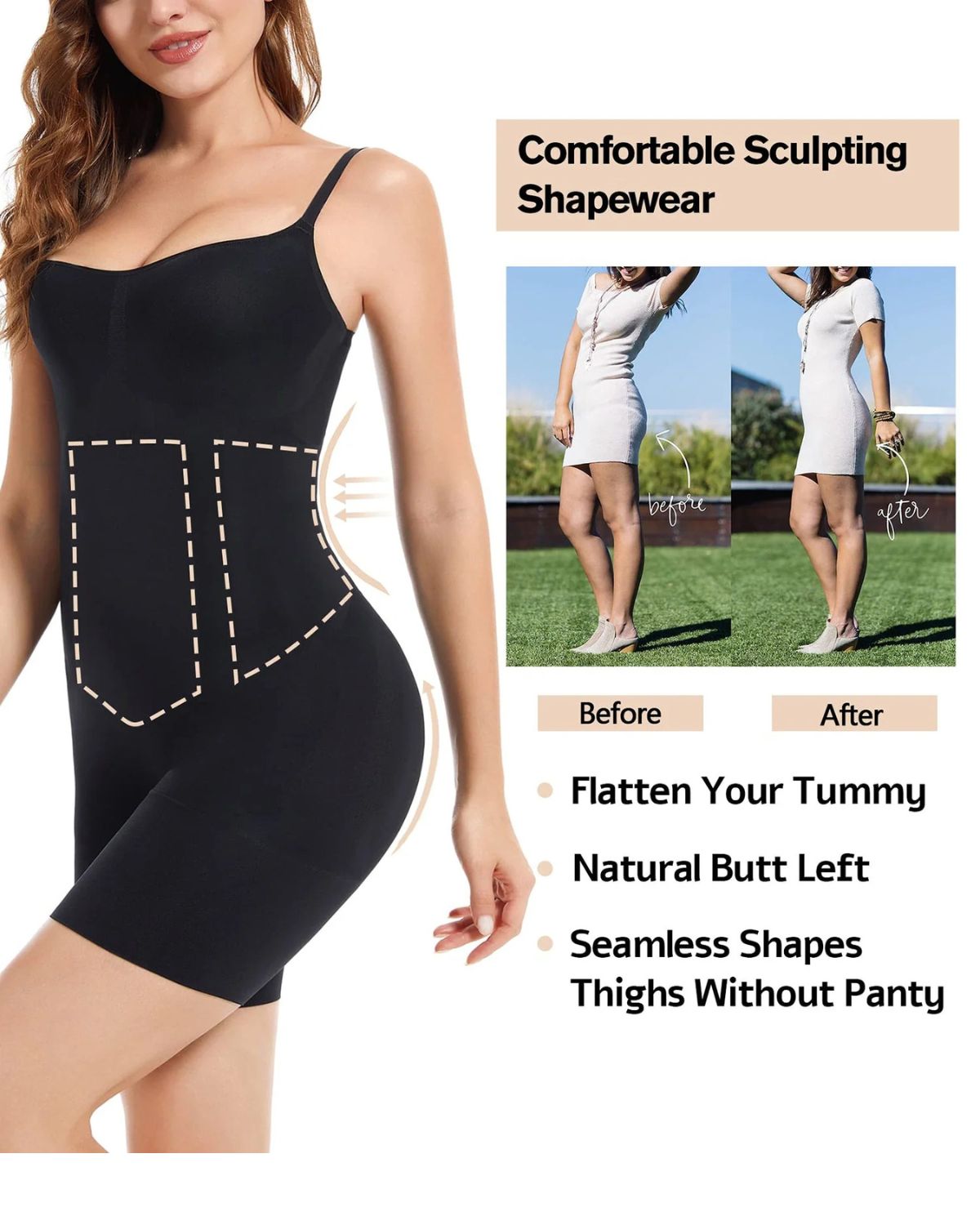 One-Piece Bodysuits Seamless Shapewear