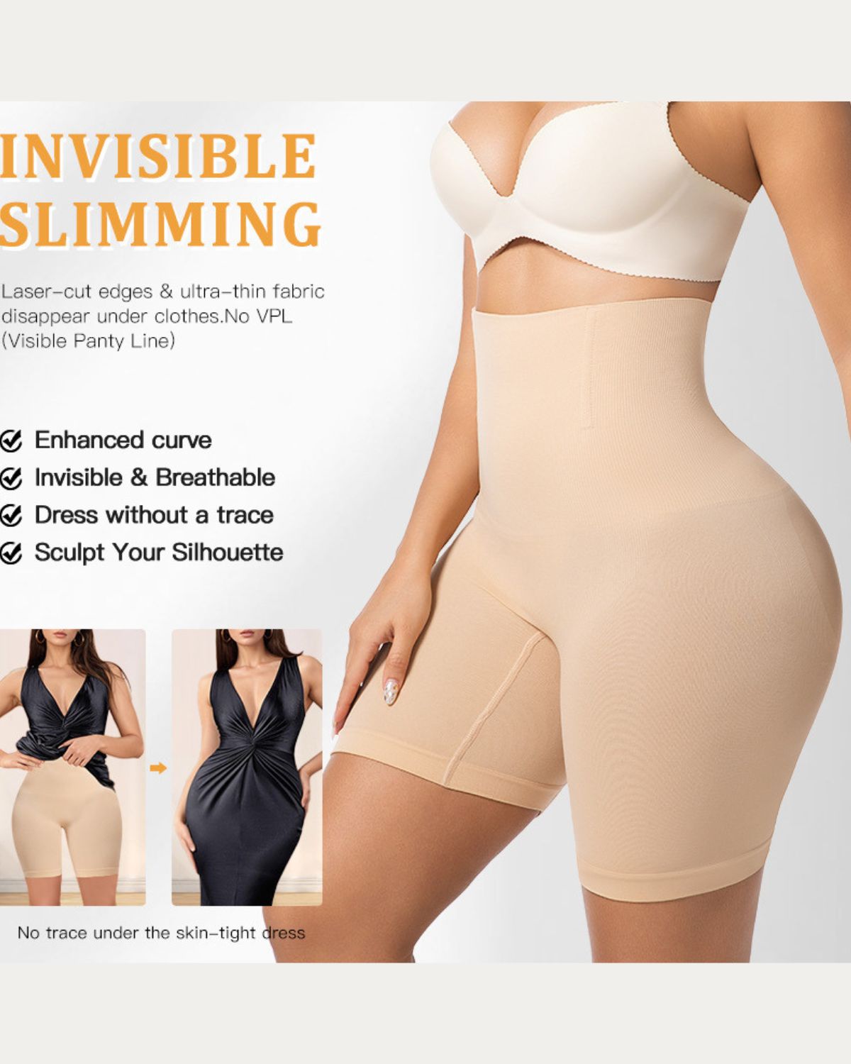 Waist Elastic Thigh Slimmer Butt-lifting pants