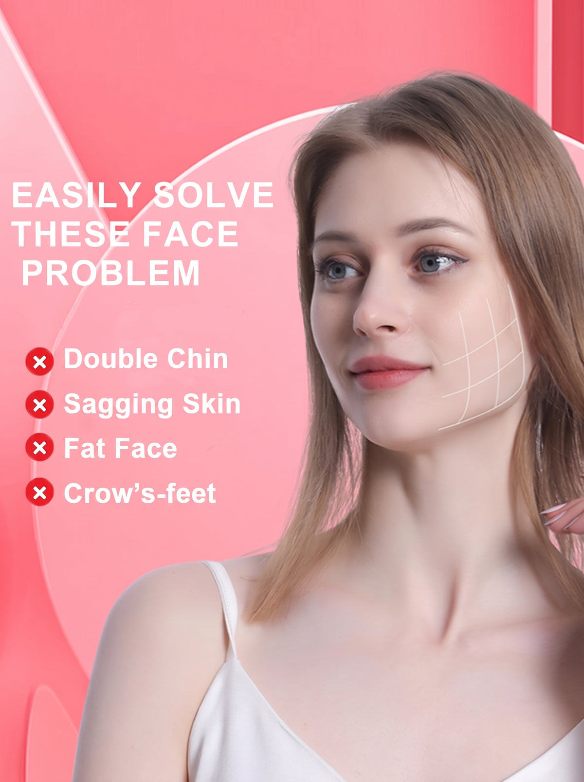 Face Lift Tape and Adjustable Band Set with 80 Patches