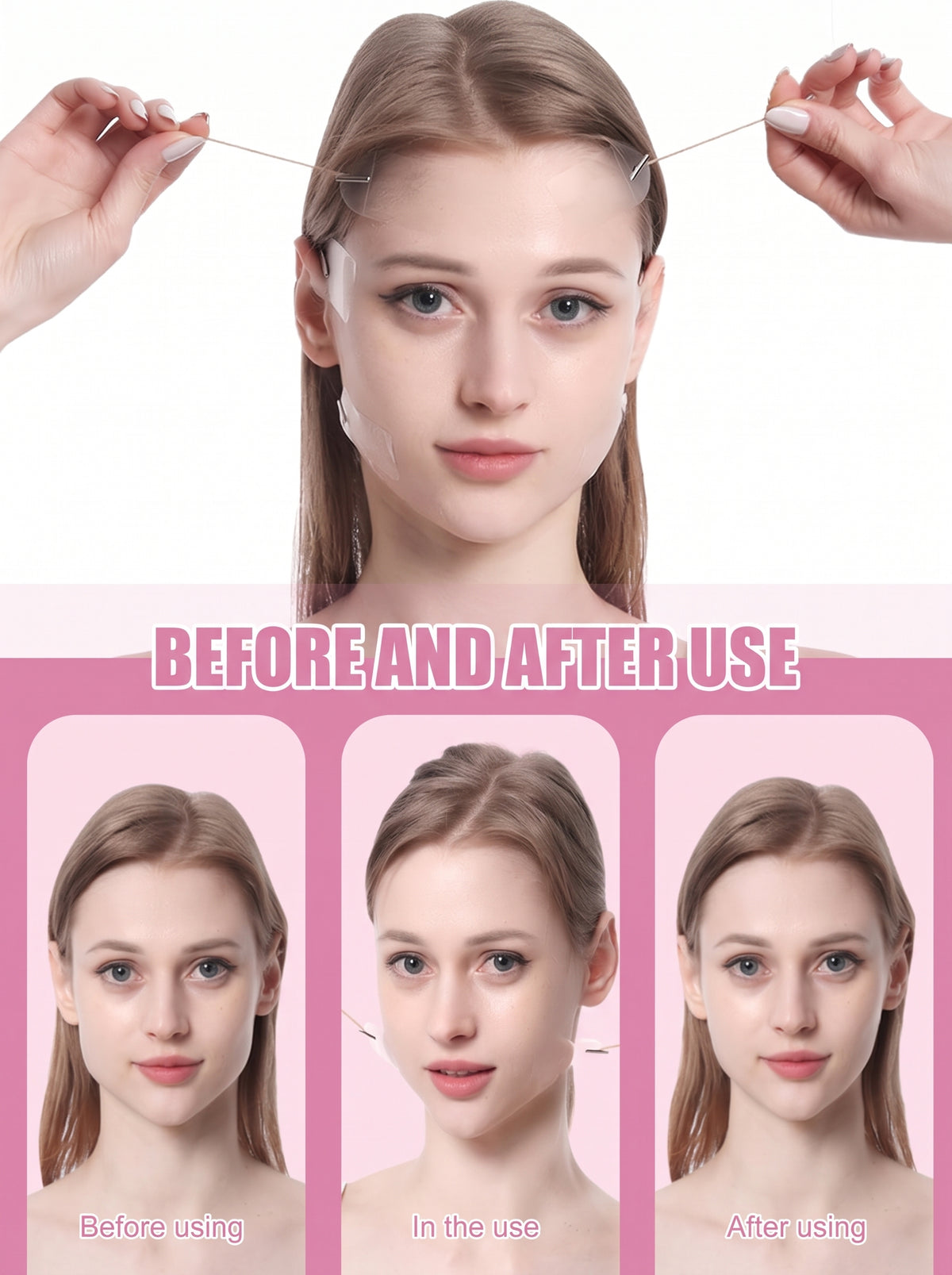 Face Lift Tape and Adjustable Band Set with 80 Patches