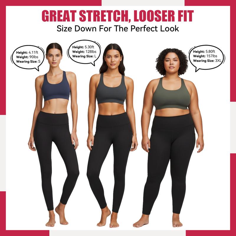 Fleece Lined Leggings for Women with Pockets