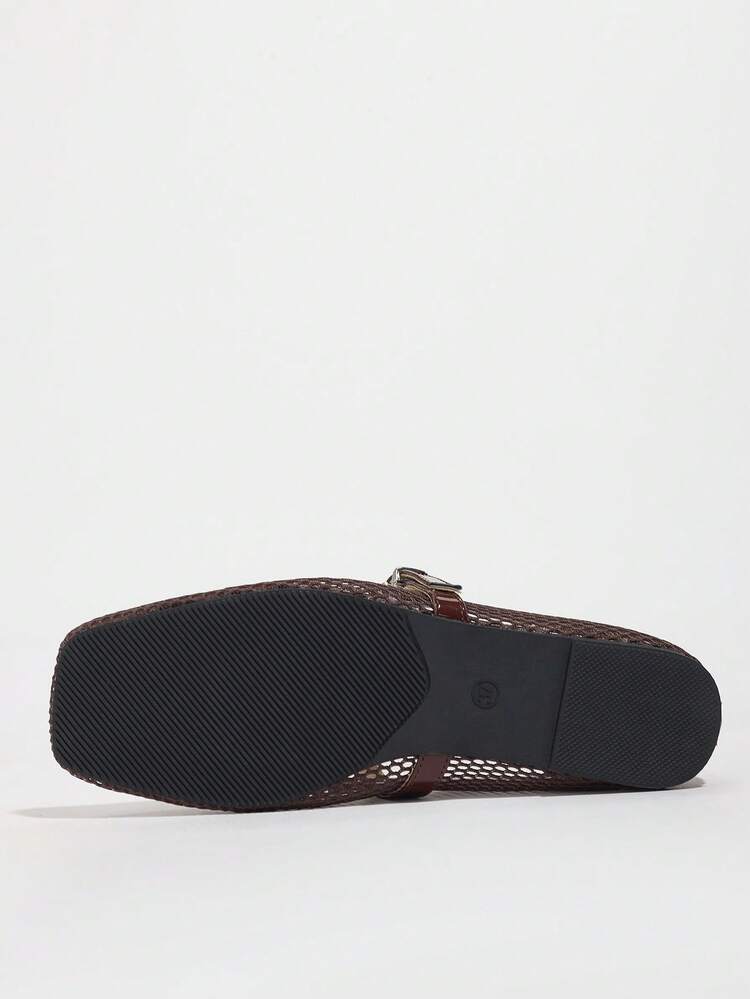 Mesh Mary Jane Flat Shoes