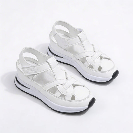 Women Adjustable Thick Sole Leather Sandals