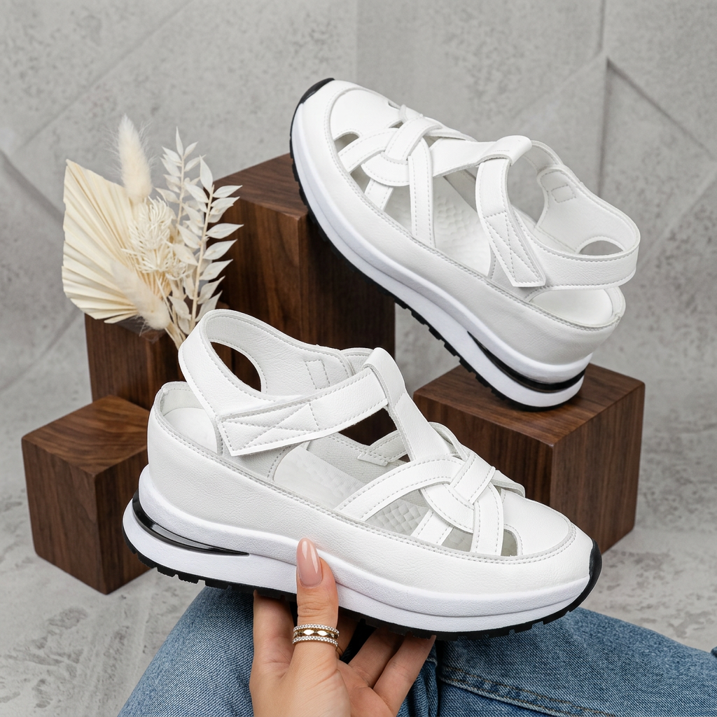 Women Adjustable Thick Sole Leather Sandals