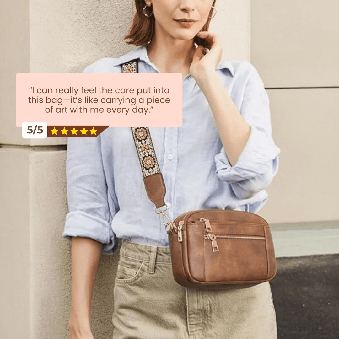 Vintage Vegan Leather Crossbody Bag