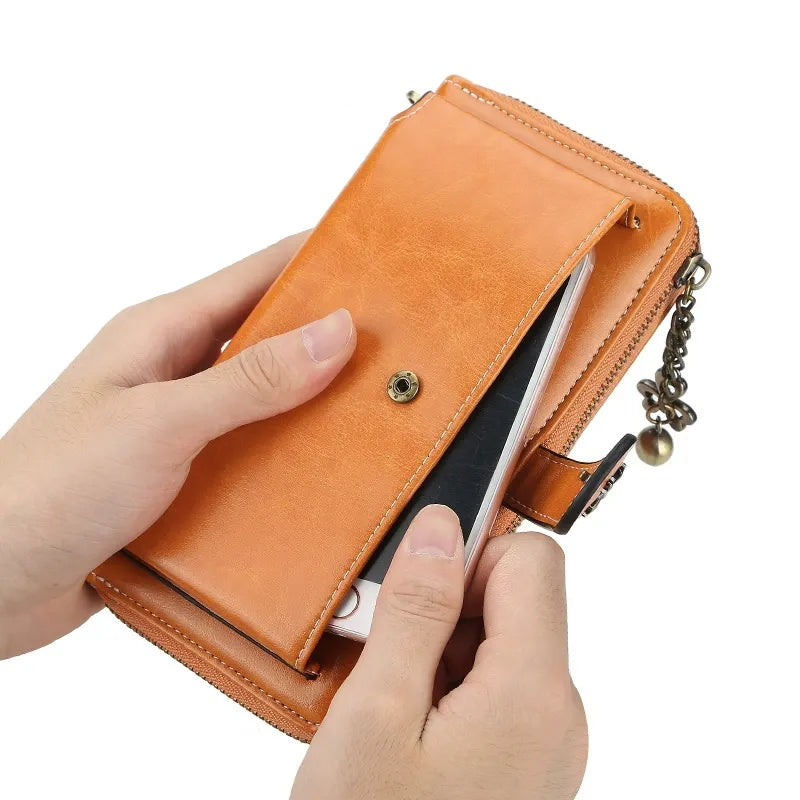 ✠ Women Retro Cross Embellished Chain Small Wallet