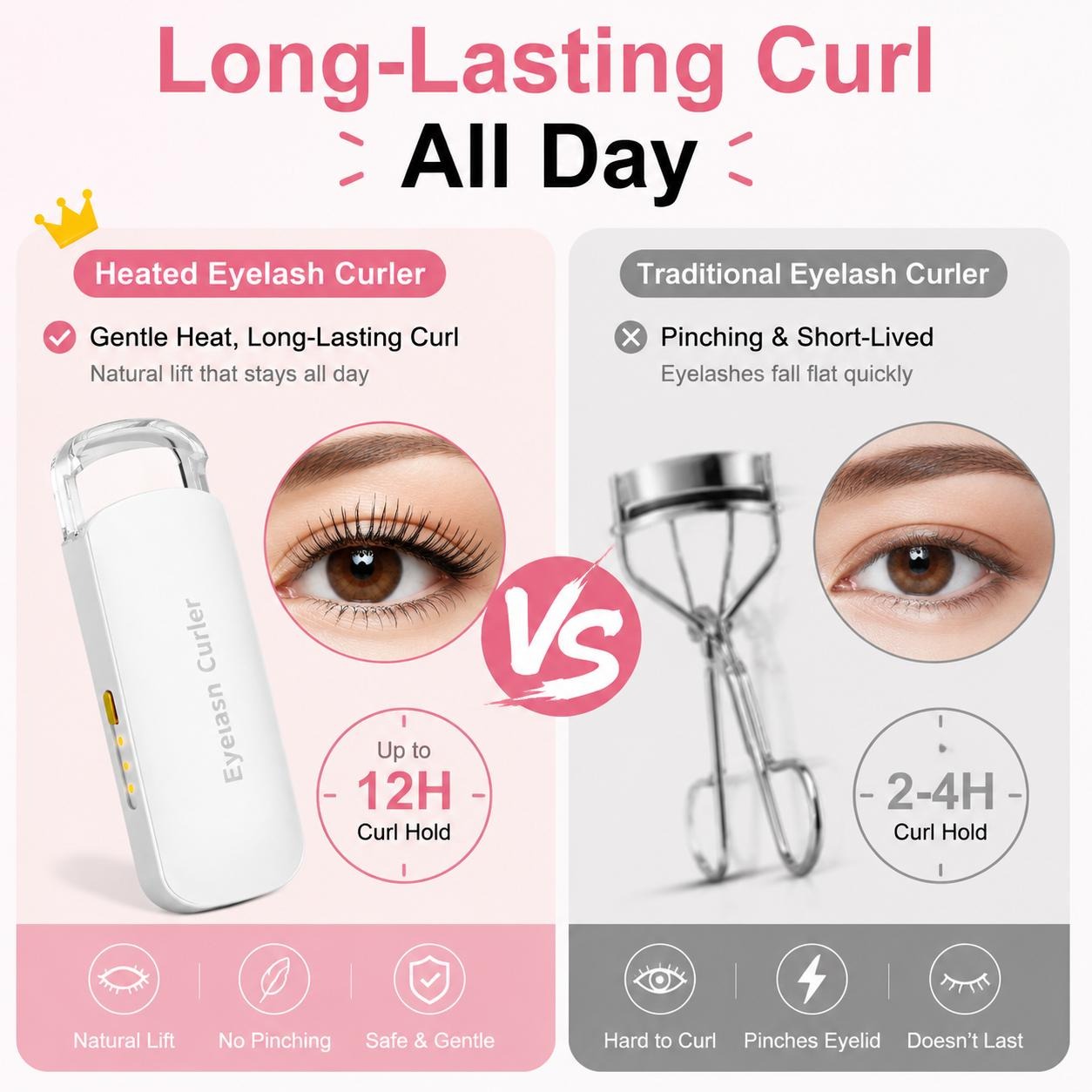 USB Rechargeable Heated Eyelash Curler