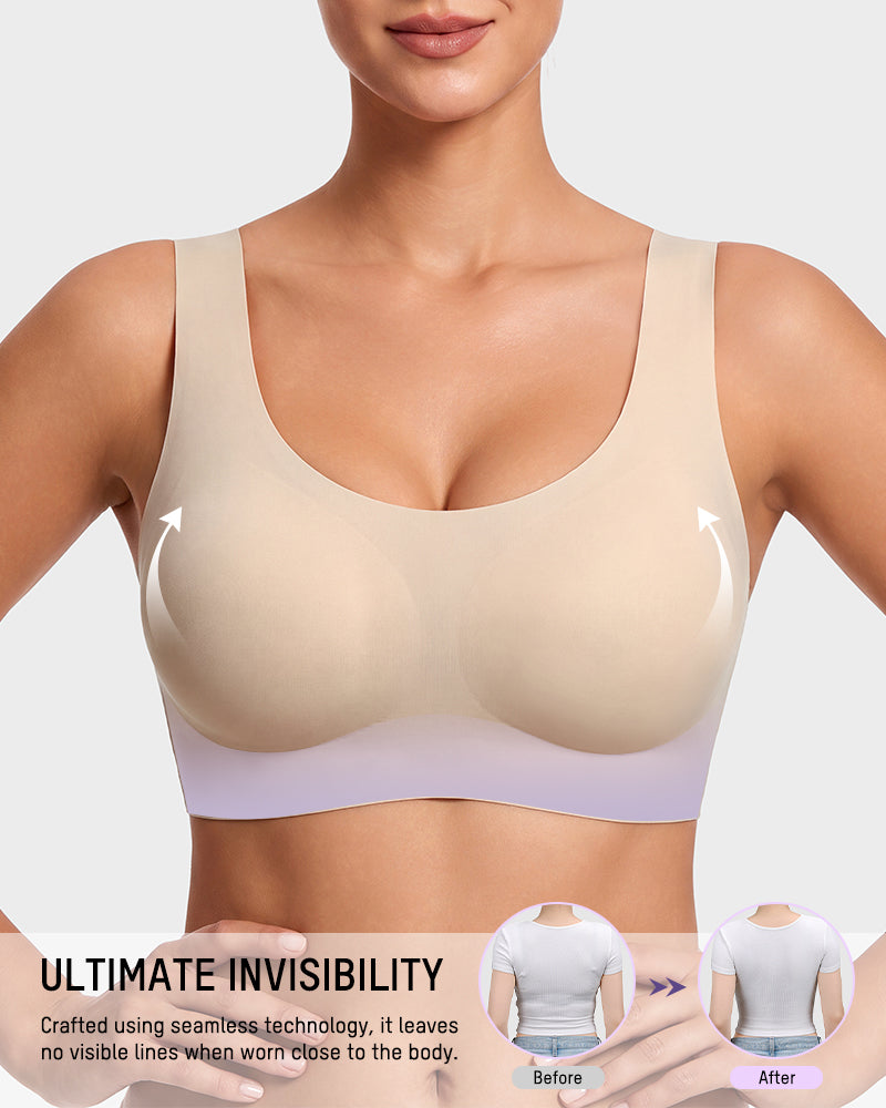 Seamless Wireless Full-Coverage T-Shirt Bra