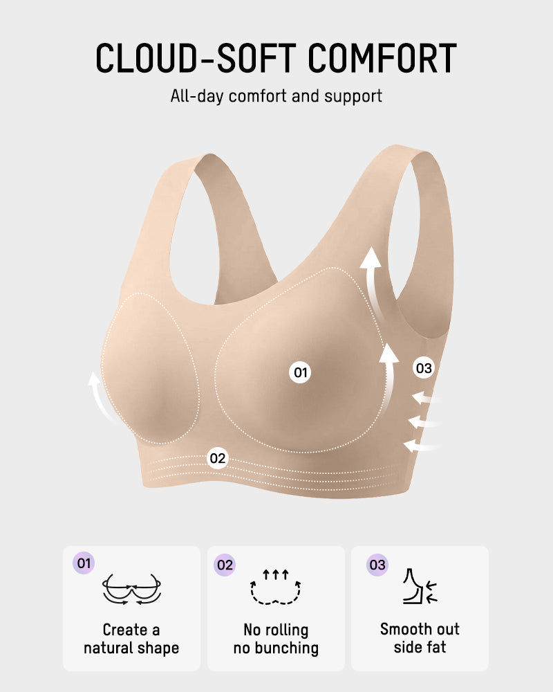 Seamless Wireless Full-Coverage T-Shirt Bra