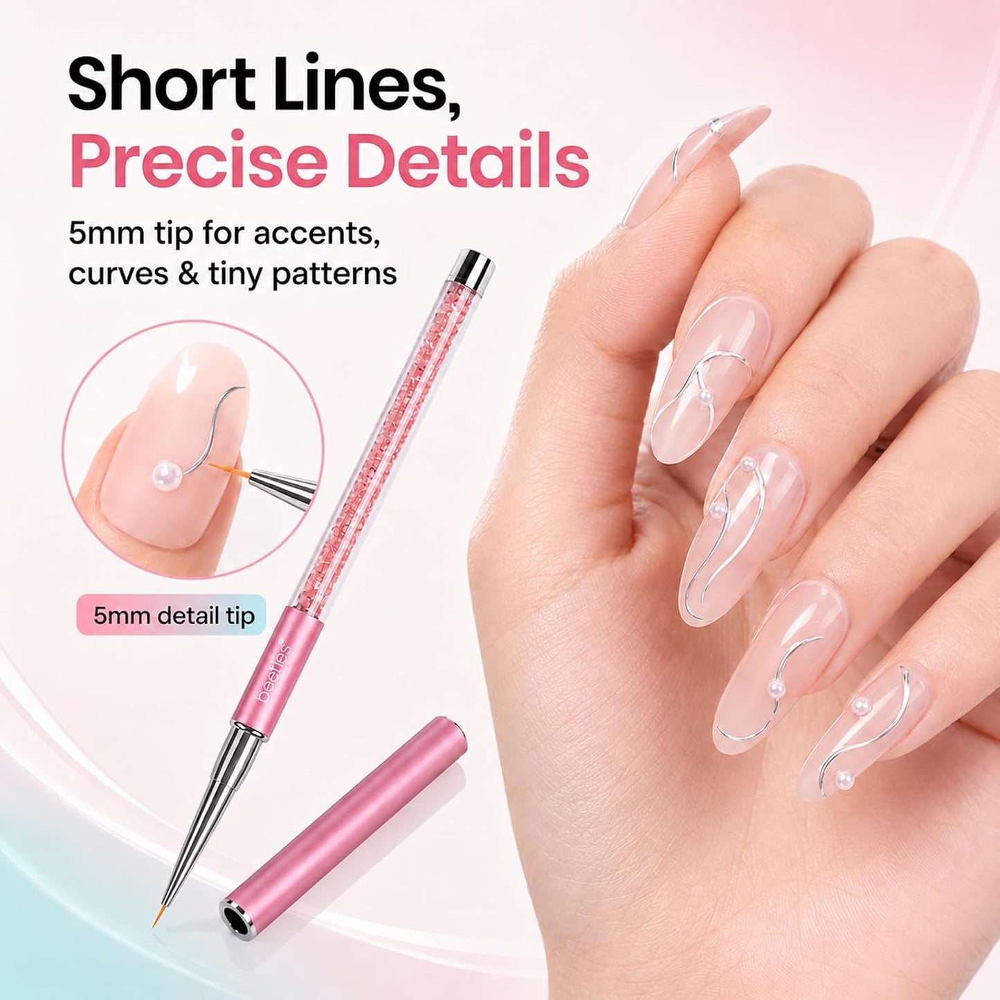 5-Piece Ultra-Fine Nail Art Liner Brush Set