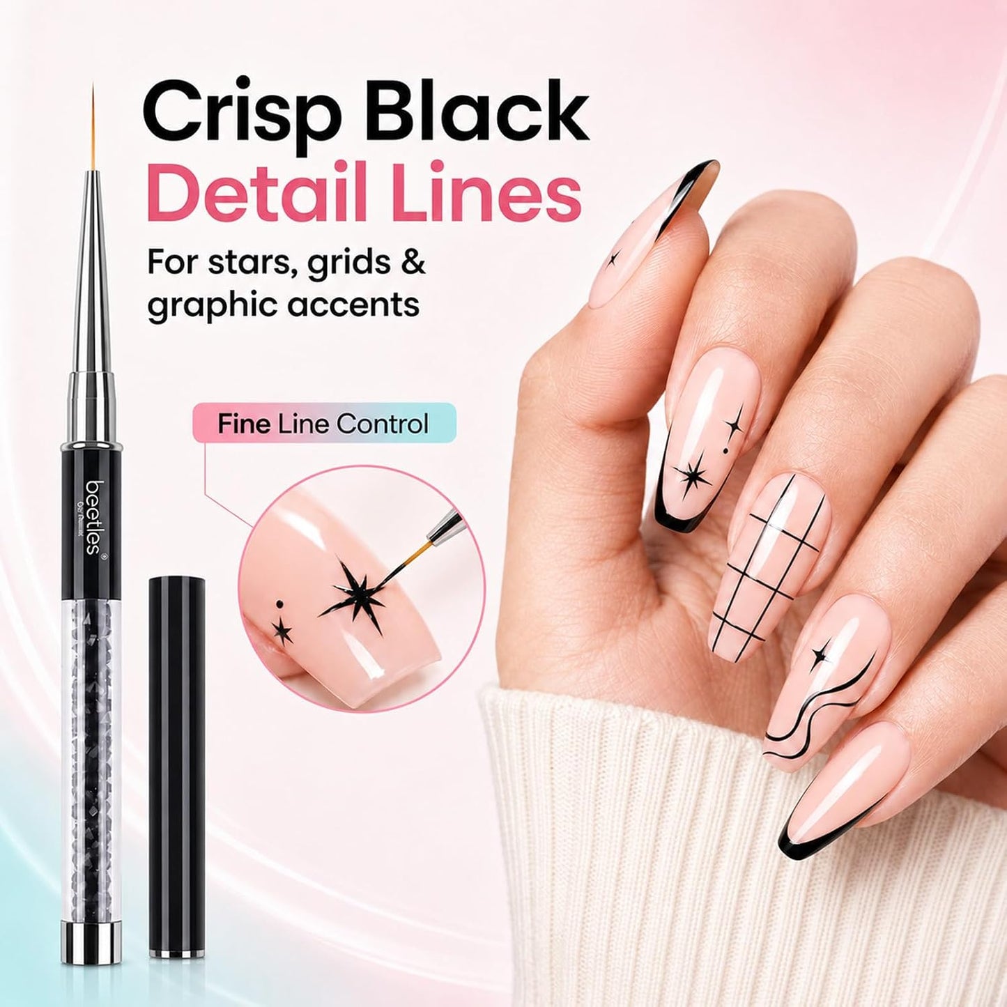 5-Piece Ultra-Fine Nail Art Liner Brush Set