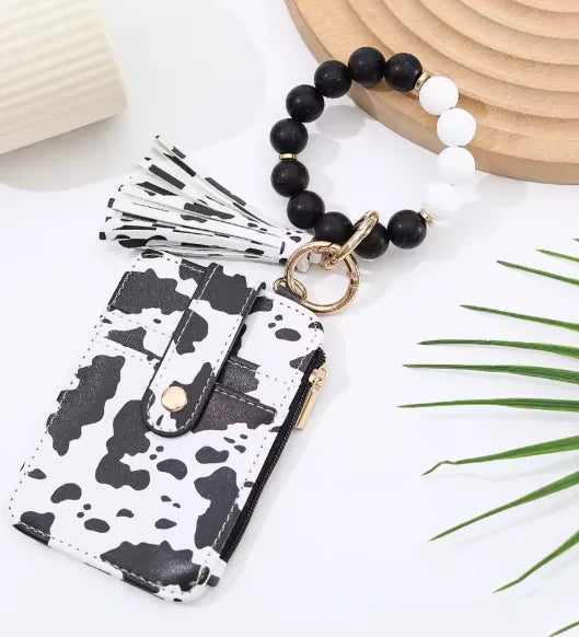 Beaded Wristlet Card Holder Wallet