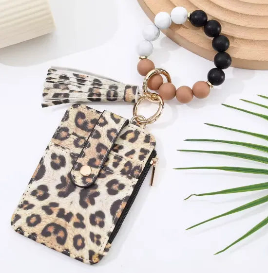 Beaded Wristlet Card Holder Wallet