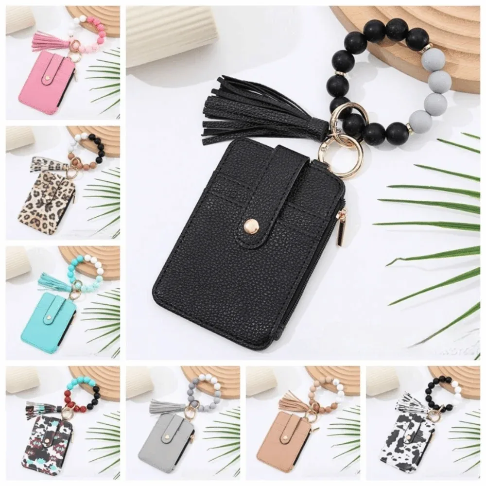 Beaded Wristlet Card Holder Wallet