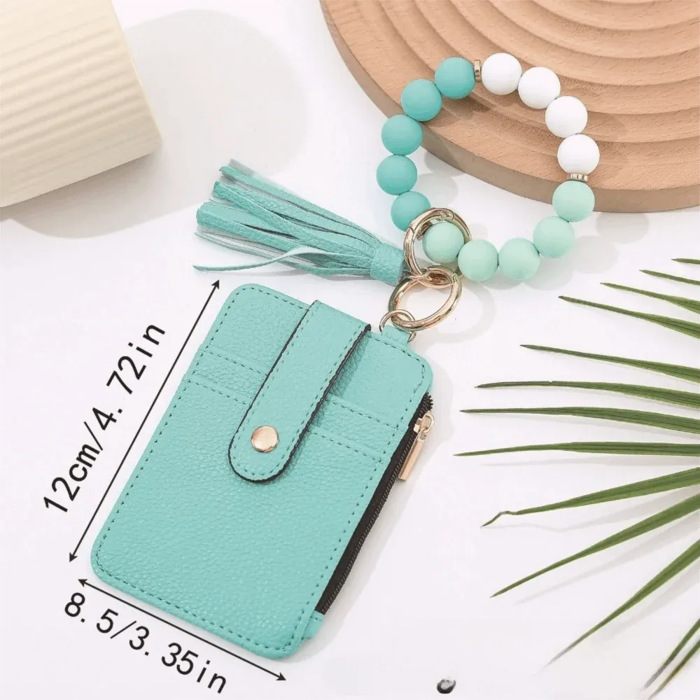 Beaded Wristlet Card Holder Wallet