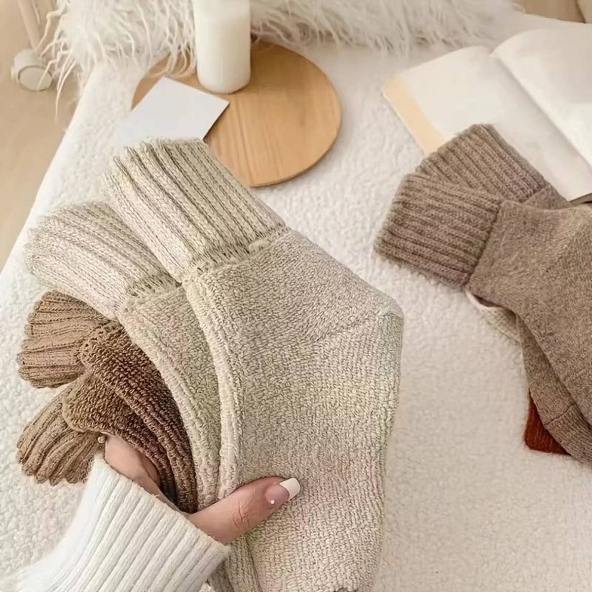 Cozy Knit Winter Socks – 5 Pairs