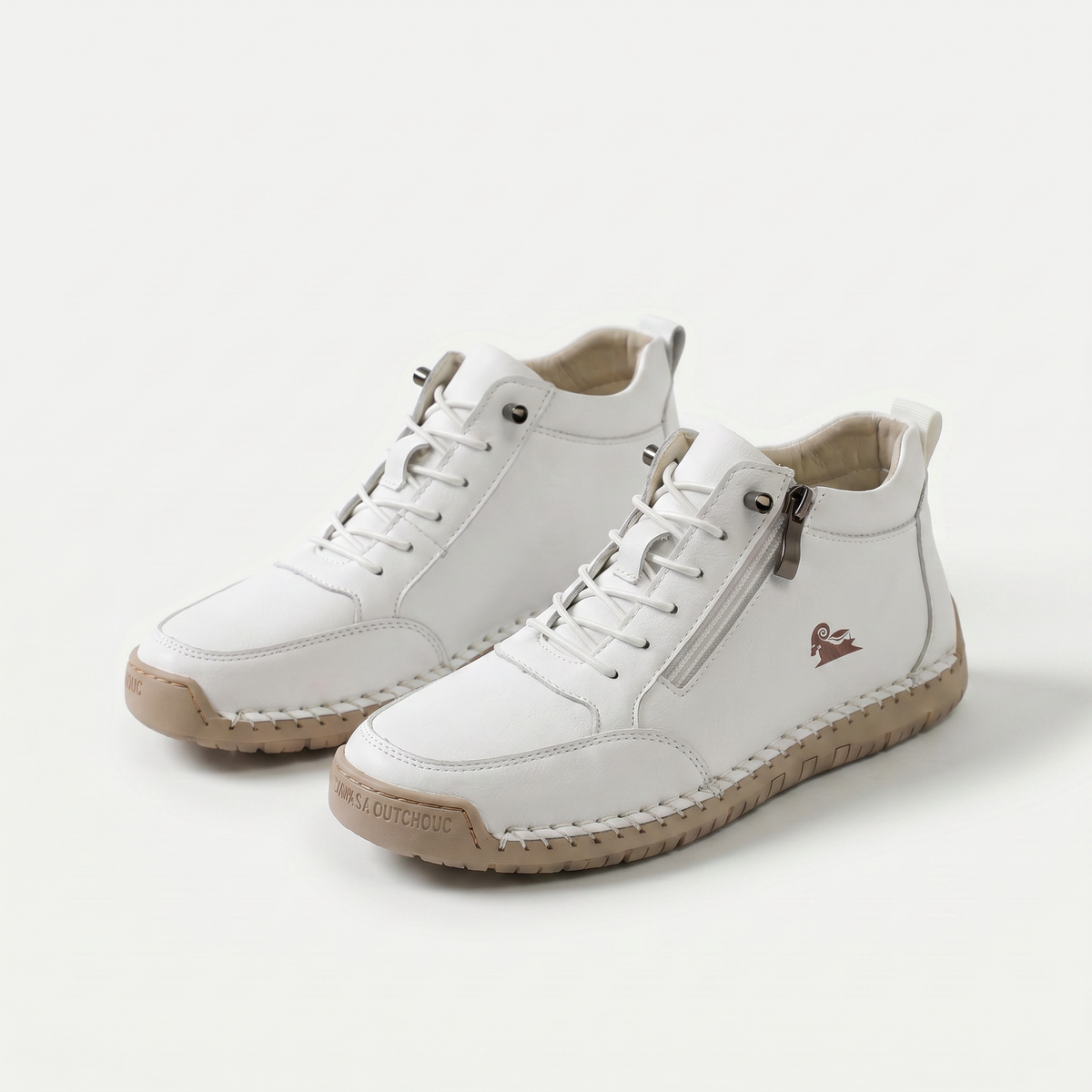 Women’s Lace-Up Sneakers with Side Zip