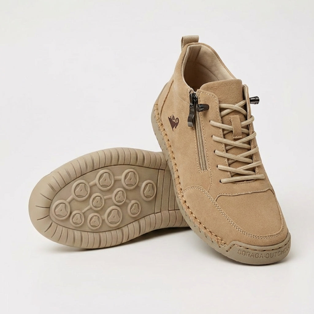 Women’s Lace-Up Sneakers with Side Zip