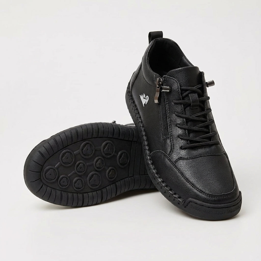 Women’s Lace-Up Sneakers with Side Zip