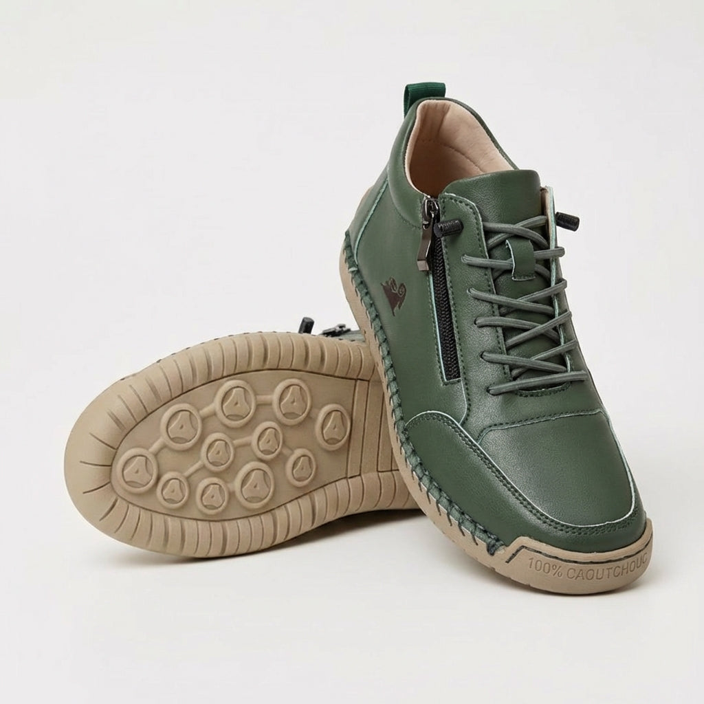 Women’s Lace-Up Sneakers with Side Zip