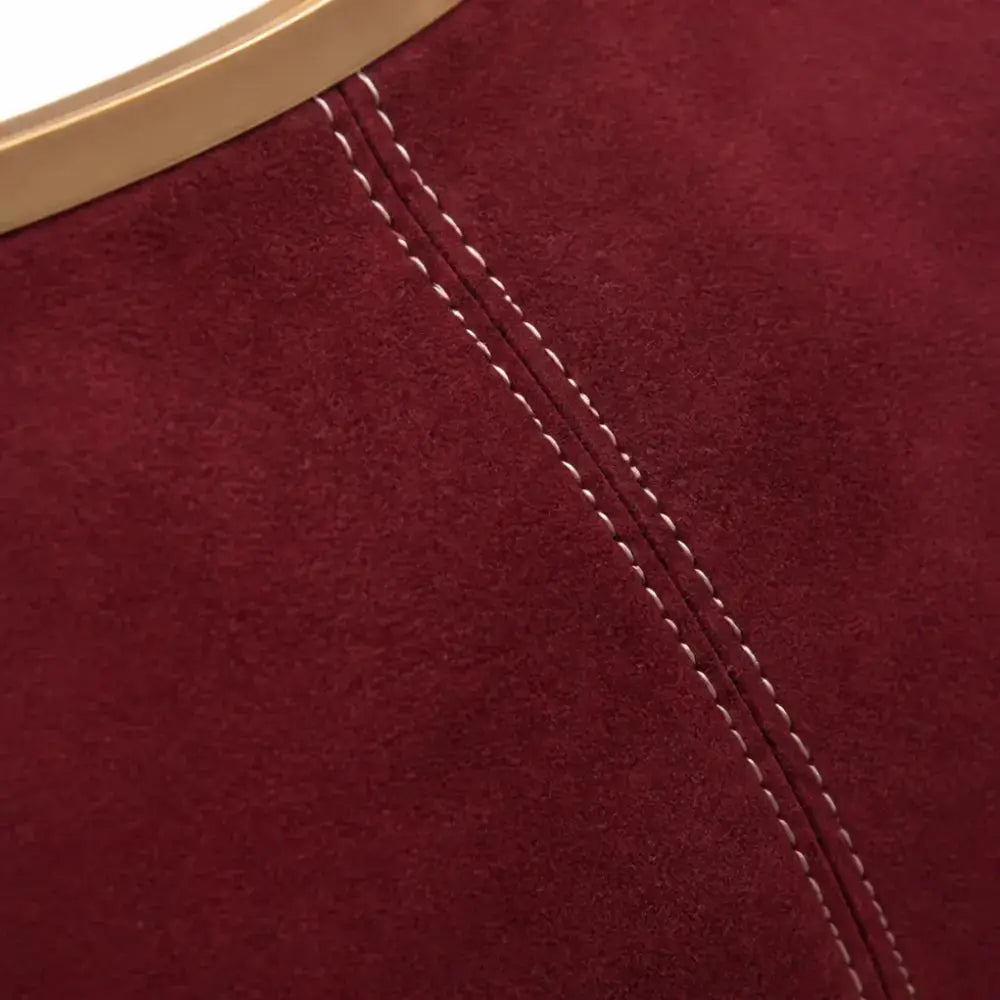 Suede-Look Frame Handbag with Top Handle and Shoulder Strap