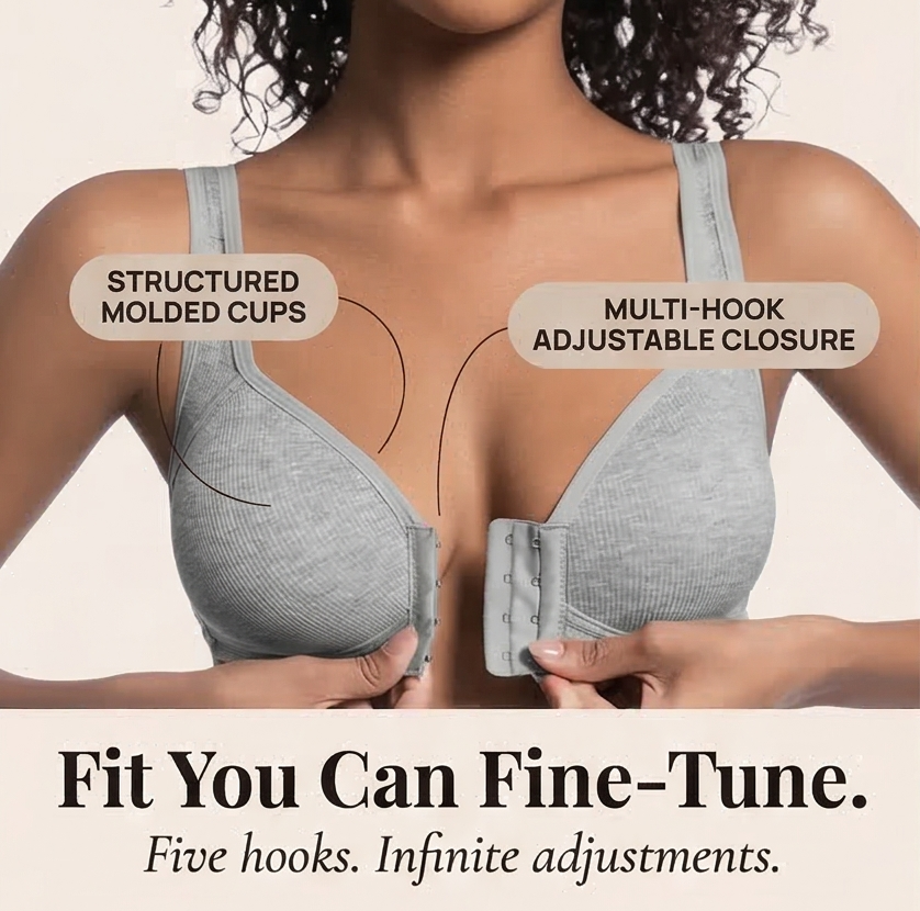Wireless Front-Closure Bra for Everyday Wear