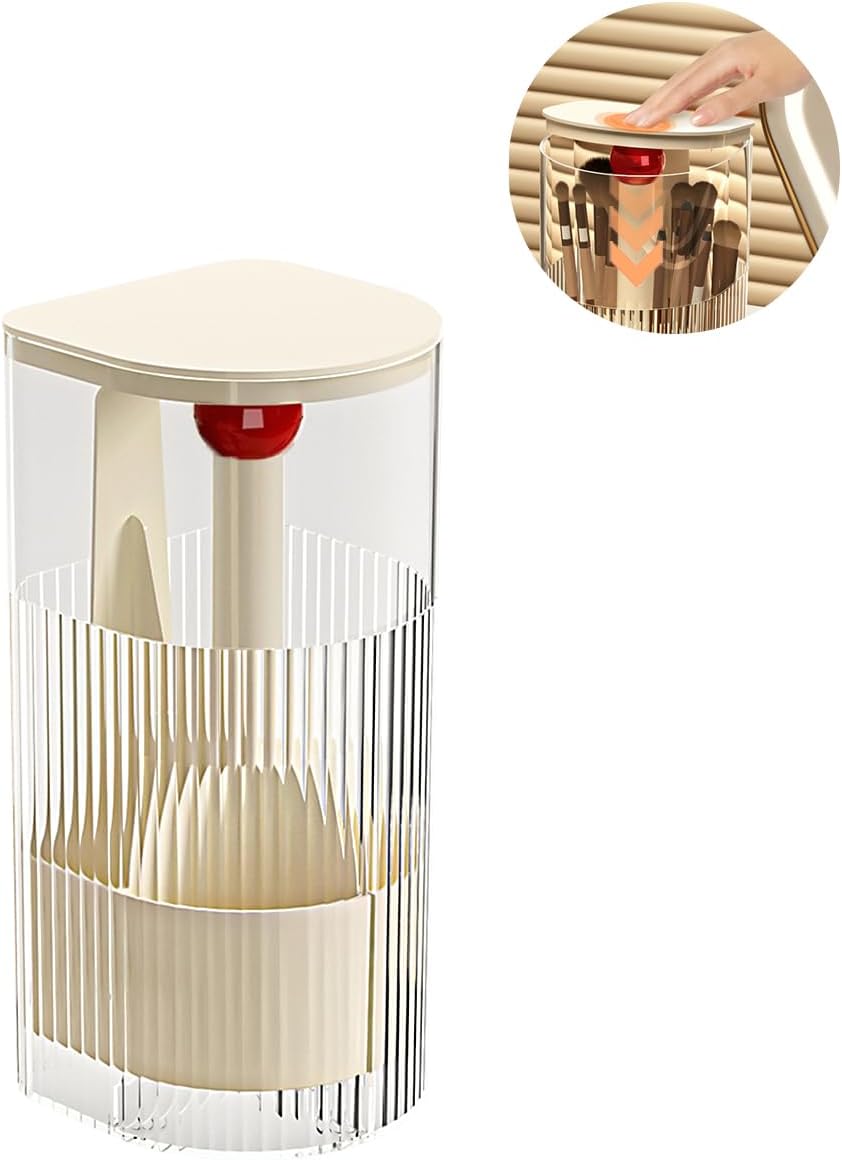 Pop-Up Covered Makeup Brush Holder for a Tidier Vanity