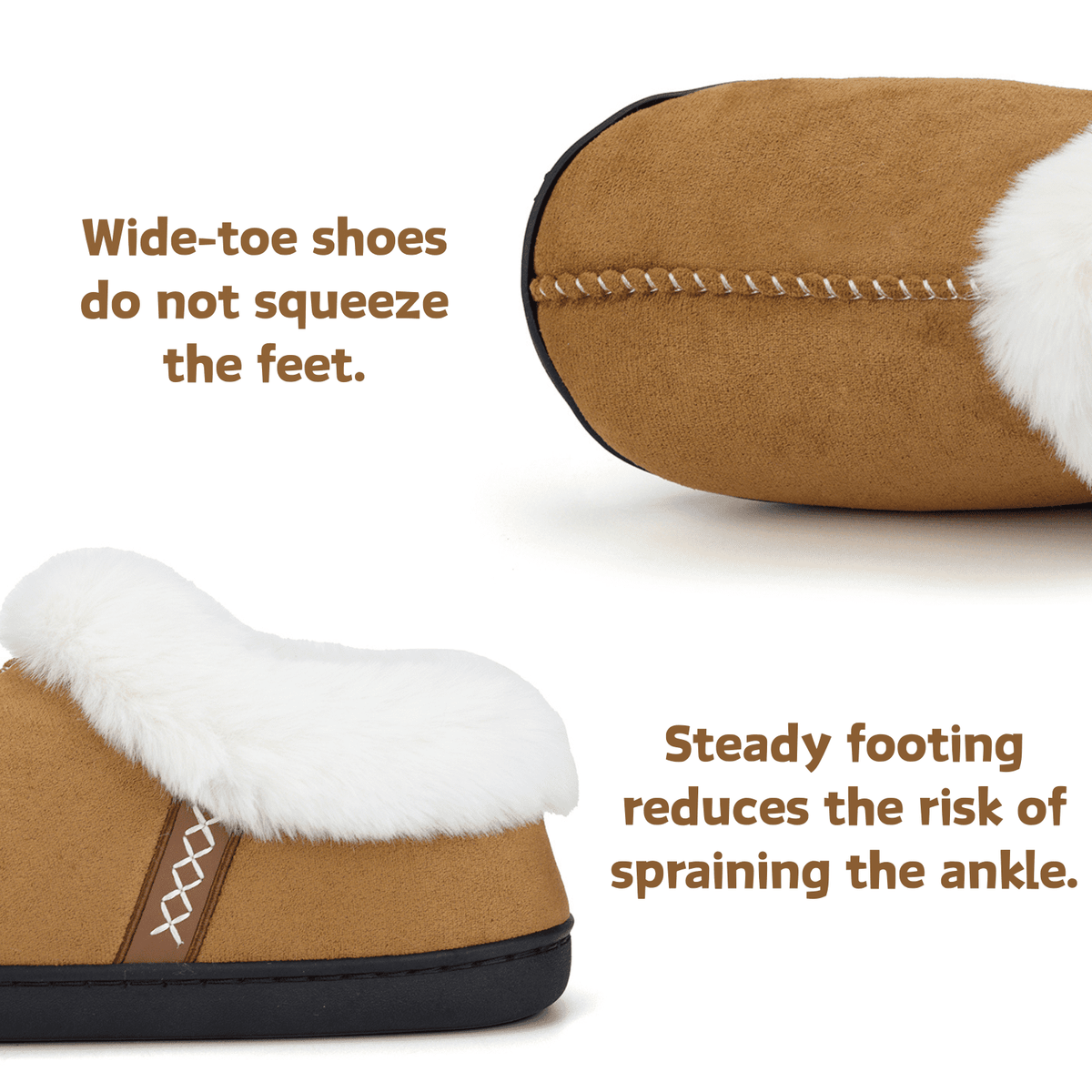 Faux-Fur-Lined Slippers for Cozy Indoor Wear