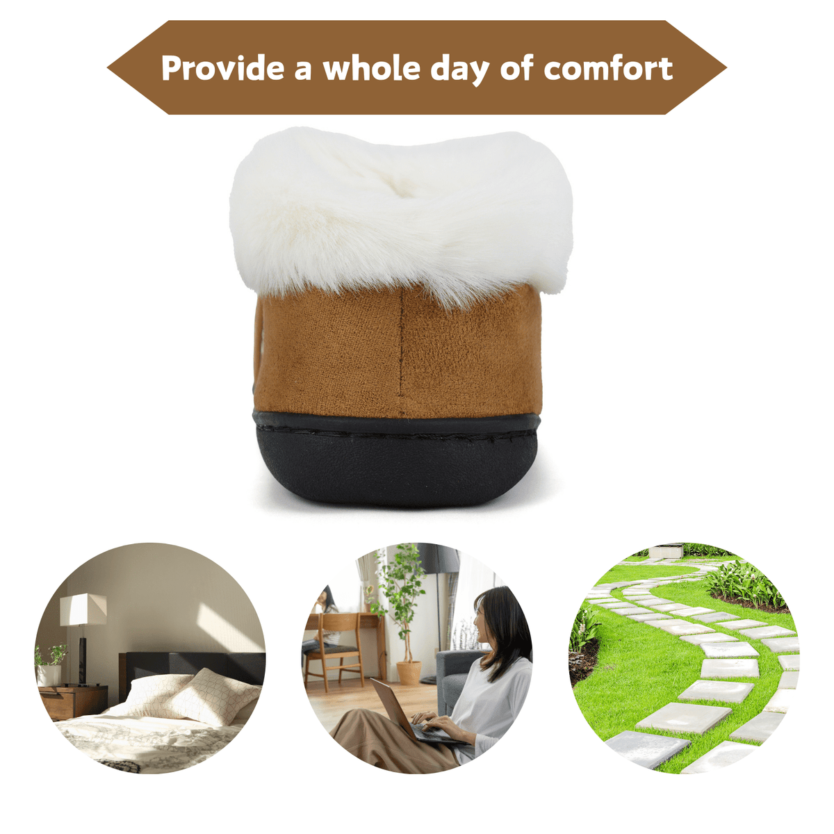 Faux-Fur-Lined Slippers for Cozy Indoor Wear