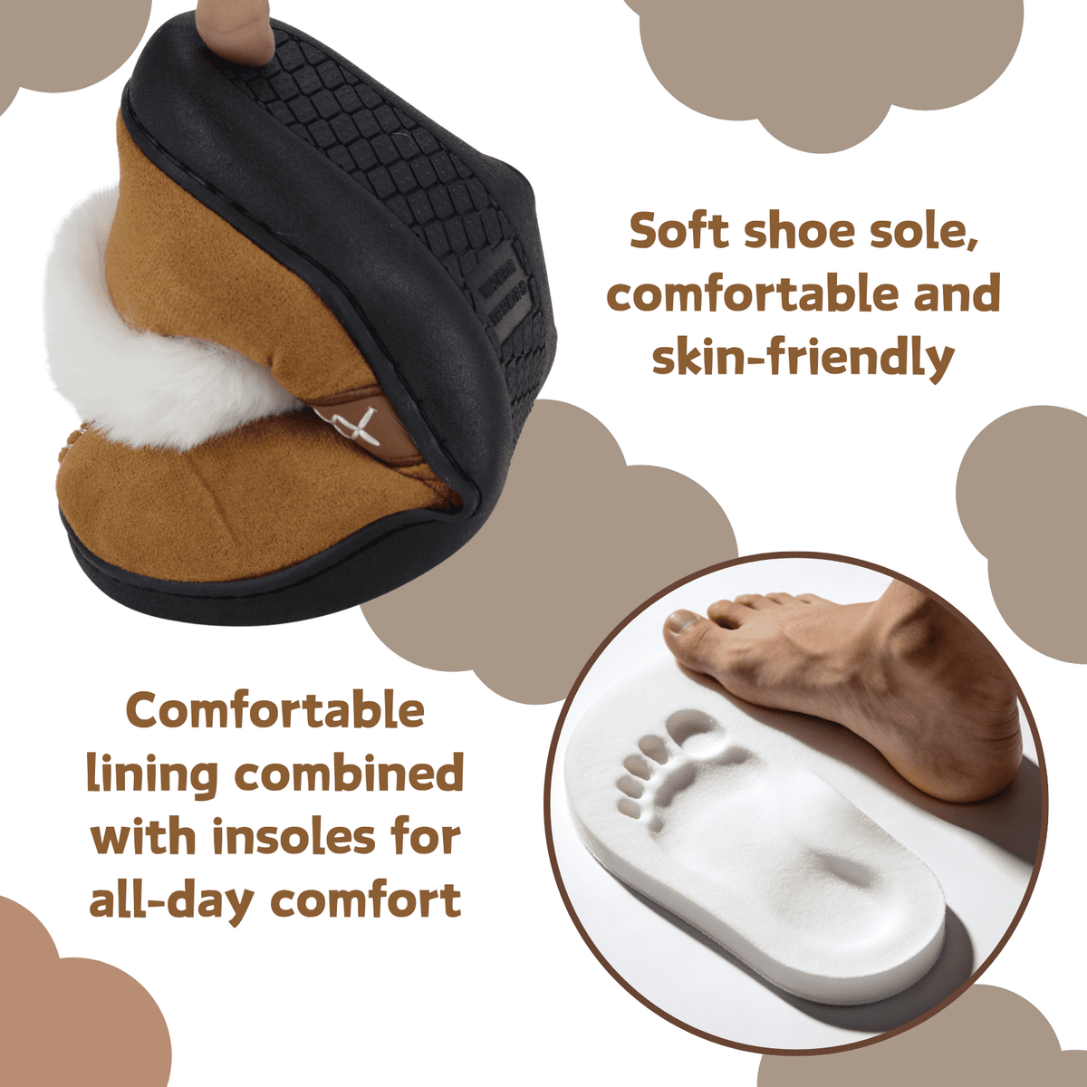 Faux-Fur-Lined Slippers for Cozy Indoor Wear