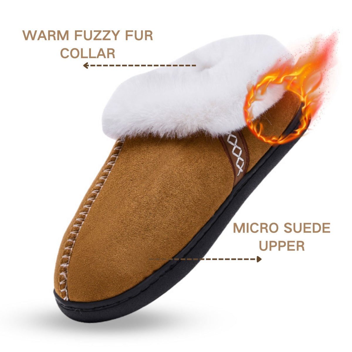 Faux-Fur-Lined Slippers for Cozy Indoor Wear