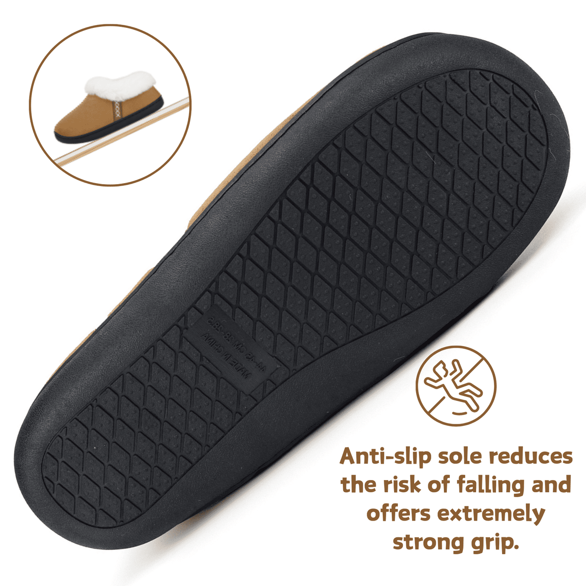 Faux-Fur-Lined Slippers for Cozy Indoor Wear