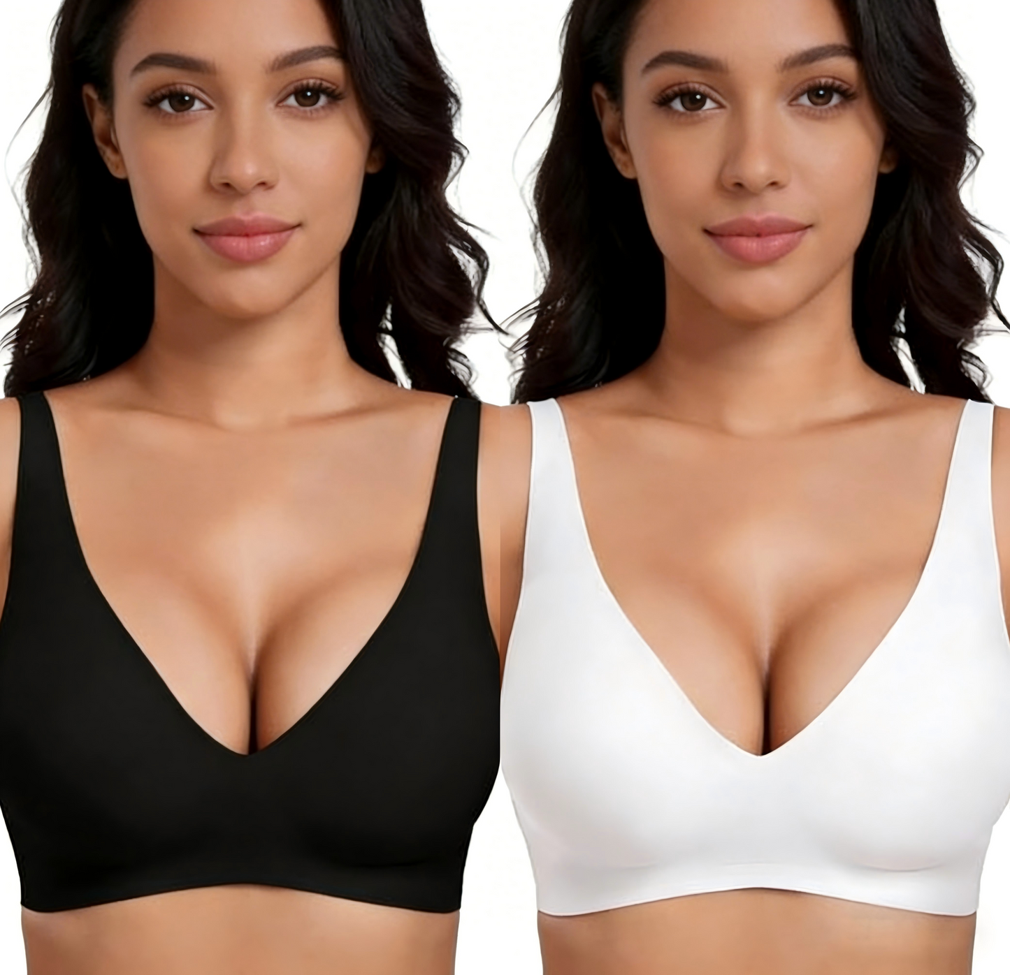 💗LAST DAY SALE 50% OFF⚡50K+ SOLD💕 Jelly Wireless Womens Comfortable Wireless Bras Push Up Bralettes Seamless Tshirts Bras Deep V Everyday Bras