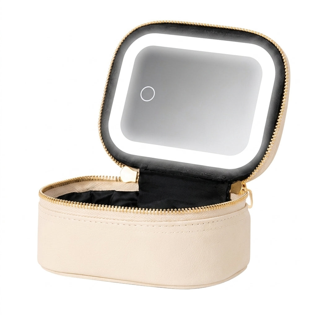 Mini Makeup Bag with LED Lighted Mirror