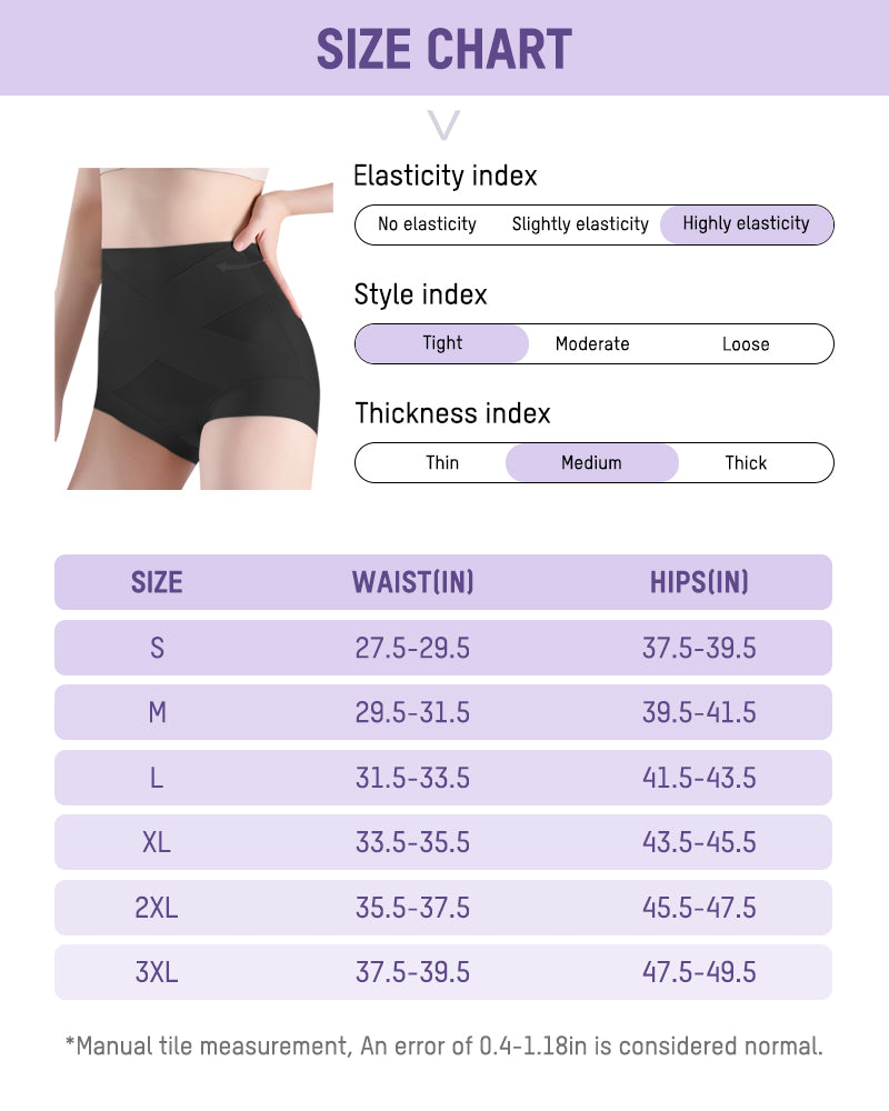 High-Waist Cross Compression Shaping Panties (2 Pack)