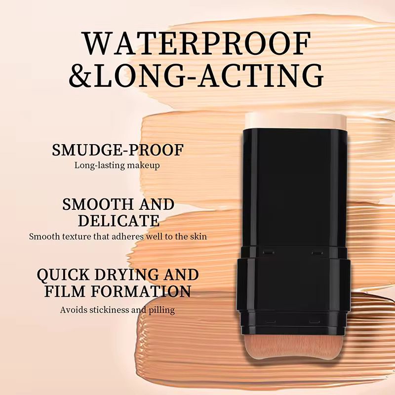Organic Mineral Waterproof Foundation Stick With Brush 2 in 1  (Skin Color)