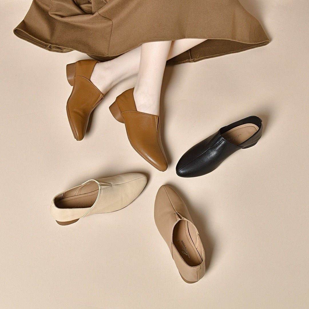 Women’s Soft Leather Pointed-Toe Loafers